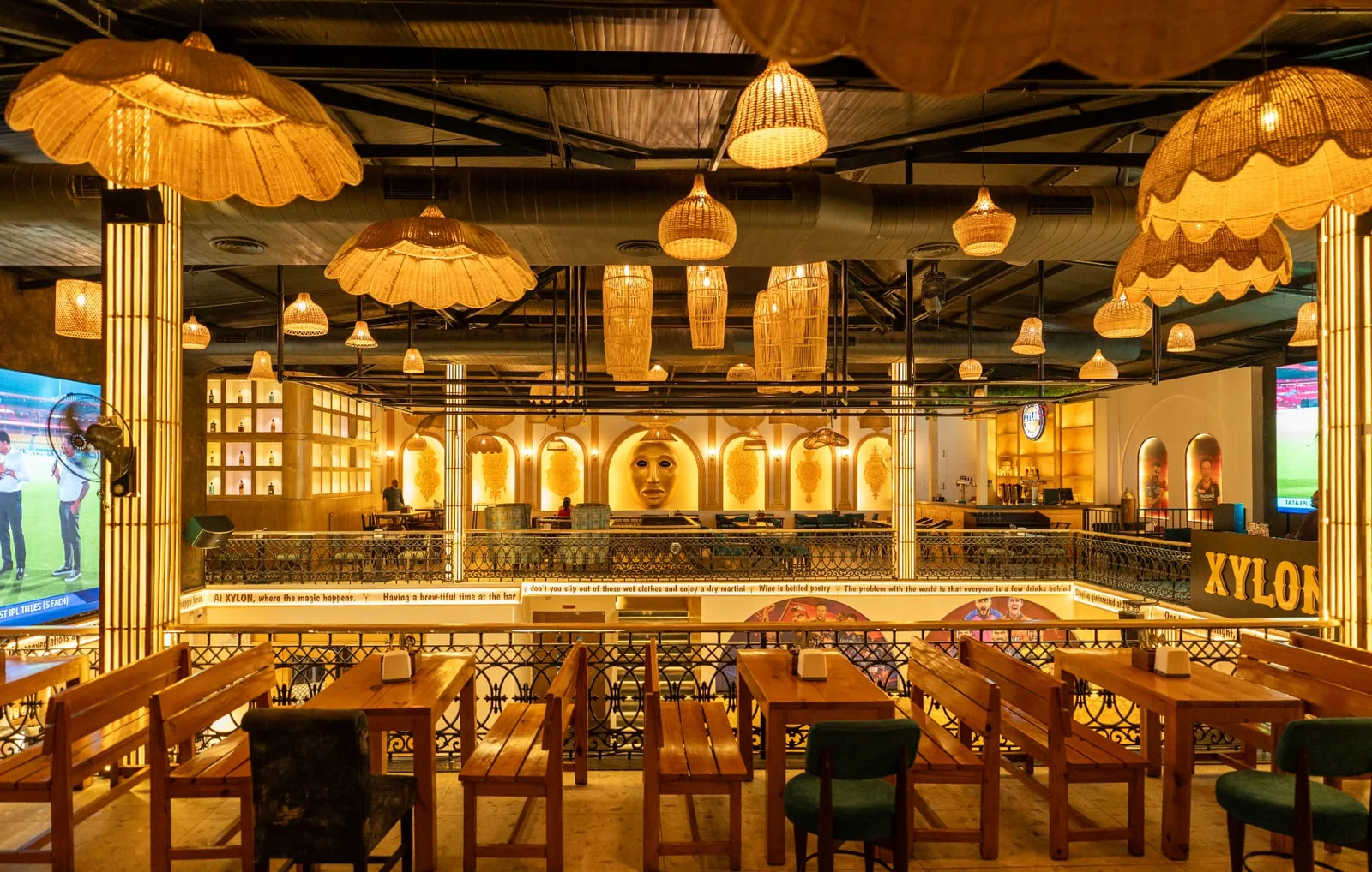 The XYLON main room under its lantern ceiling